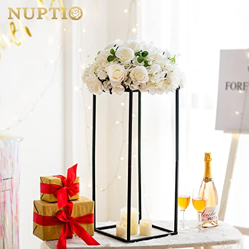 Nuptio Black Vases - 10 Pcs, 23.6 Inch Tall, Perfect for Wedding Centerpieces and Home Party Decorations - color: Black, size: 23.6 inch - 10 PCS