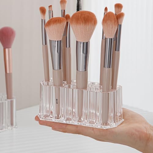Clear Acrylic Lipstick Organizer Makeup Nail Brush Eyeliner Lip Liner Holder 26 Spaces Cosmetic Display Case - size: 26 Spaces