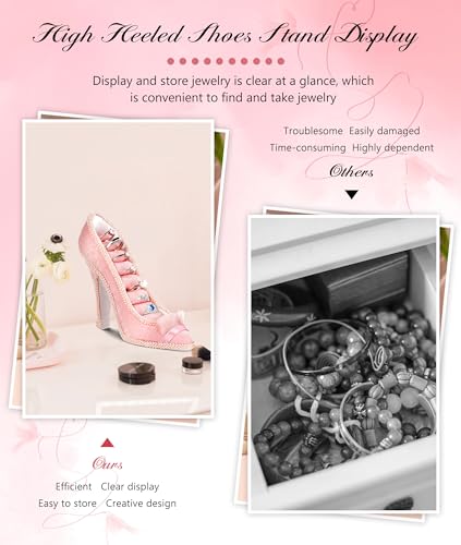 Jewelry Display Stand, Earring Necklace Ring Holder, Model Dress High heeled Shoes Earring Necklace Ring Jewelry Holder Stand Display (Purple) - color: Purple