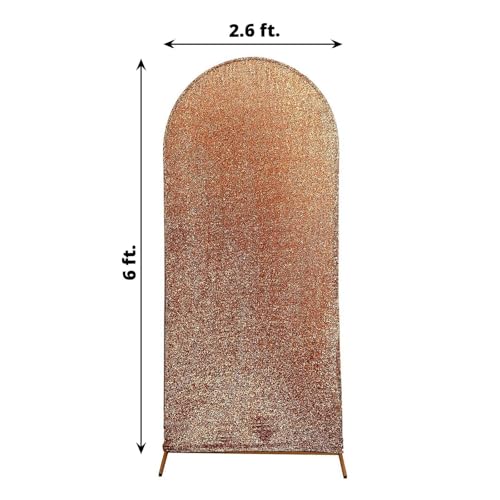 Efavormart 6ft Antique Gold Chiara Arch Backdrop Cover, Metallic Double-Sided Spandex Cover, Wrinkle-Free for Vintage Decor - color: Antique, size: 6 FT