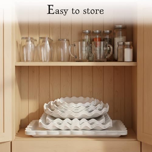 Pack of 11 NWK Cake Stand Set, with 3 x Two-Tier and 3 x Three-Tier Cupcake Stands, 4 x Appetizer Trays, 1 x Tablecloth for Birthday Bridal Baby Shower Party (White) - color: White