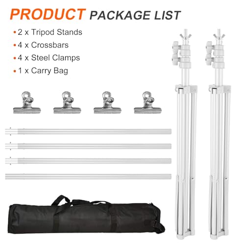 iMounTEK Backdrop Stand for Party, 6.5 * 9.84 ft Photographic Studio Photo Backgrounds Adjustable Photo Backdrop Stand Kits with a Carrying Bag Photo Backdrop Stand for Photography/Wedding(White) - color: White