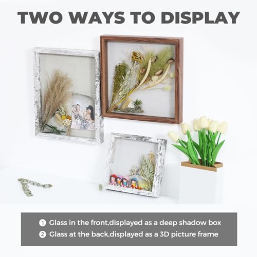 Muzilife 8.5x11 Shadow Box Picture Frame with Linen Board - Wood Display Case Deep Frame with Glass Cover, Ready to Hang Awards, Medals, Tickets, Wedding Memories, Flower and Photos, Black - color: Black, size: 8.5x11