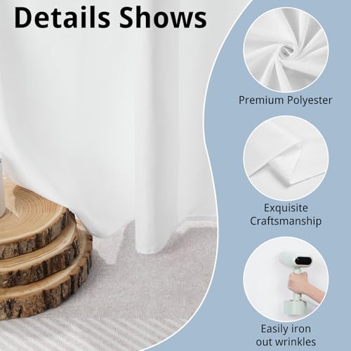 White Backdrop Curtains for Parties, White Photo Backdrop Curtain Wrinkle-Resistan Drapes Panels for Party Birthday Wedding Halloween Decoration Photography, 5x7FT, 2 Panels - color: White, size: 5x7FT(2 panels)