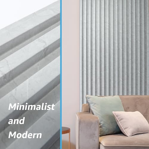 Art3d 8-Pack WPC Slat Wall Panel for Interior Wall Decor, Decorative Fluted Accent Wall Covering Panel for Living Room Bedroom TV Background Office, 96 x 6 Inch - Slate - color: Slate, size: 96*6