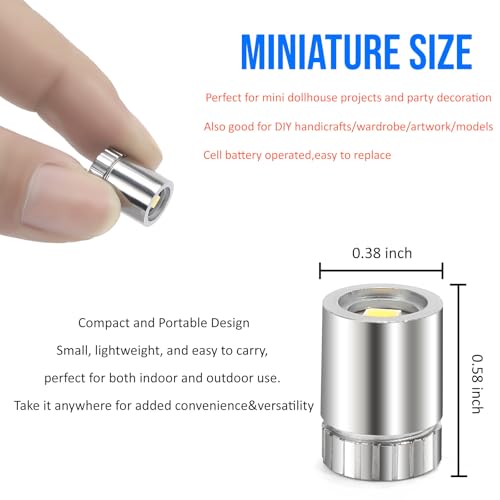 TAYSING 20 Pack Small Spotlight Battery Operated LED Lights Cordless Miniature Spot Light for Artwork, Paintings, Jewelry, Display Cases, handicrafts, Models, Toys, Puzzles(Warm White) - color: Warm White