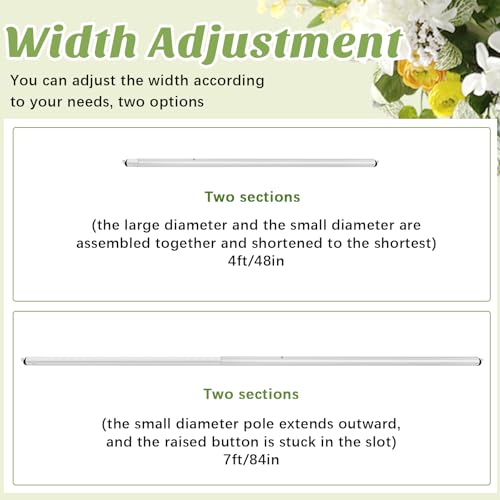 Zonon 1 Pcs 4-7ft Double Layer Adjustable Crossbar and Hangers for Use with Pipe and Drape Kit Pipe and Drape Crossbar for Backdrop Stand, Background Curtain and Wedding Decor - size: 4-7 ft