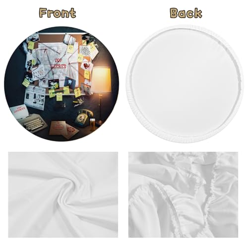 Detective Round Backdrop Cover 7.2x7.2ft Agent Spy Theme Top Secret Police Office Investigation Photography Background Crime Clue Evidence Murder Mystery Party Decorations Photo Booth Props - size: 7.2x7.2