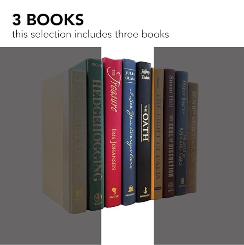 Decorative Accent for Home Decor – Real Books by Color® Interior Styling Piece for Bookshelf, Coffee Table, Design Display (Set of 3, Multicolor) - color: Multi Color, size: Set of 3