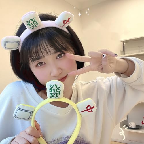 VANZACK 4pcs Mahjong Hairbands Makeup Headband Fabric Washing Face Hairband Chinese Style Headband for Home Use Assorted Colors