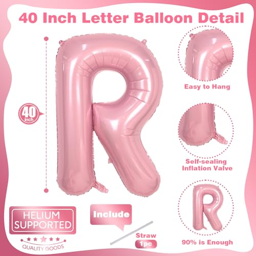40 Inch Pastel Pink BRIDE Balloons Bachelorette for Bridal Shower, Light Pink BRIDE Mylar Foil Balloon Letter, Baby Pearl Pink Alphabet Balloon for Wedding Engagement Bride to be Party Decorations - color: Pastel Pink - Birde