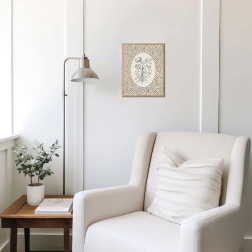 uniro Neutral Vintage Floral Wall Art Prints, Bedroom Nursery Wall Painting Canvas Prints Cottage Oil Painting, Neutral Botanical Wall Decor, Vintage Art Pictures for Bathroom Nursery Room Decor Farmhouse Wall Decor( 8" x 10"-UNFRAMED) - color: Neutral Fl