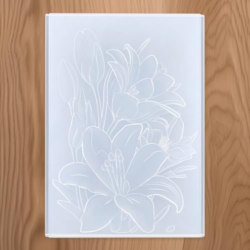 CRASPIRE Floral Embossing Folder 3D Embossed Folders White Plastic Spring Flowers Pattern Texture Background Paper Machine Template Stencils for DIY Arts Crafting Cards Making Scrapbooking Decors - style: Flower