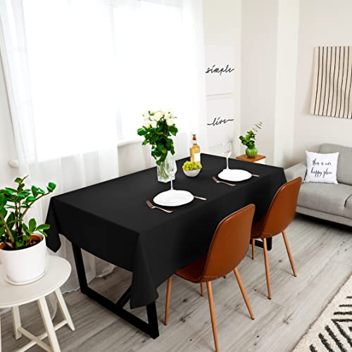 Utopia Kitchen Rectangle Table Cloth 2 Pack(90x156 Inches, Black), Tablecloth Machine Washable, Polyester Table Cover for Dining, Buffet Parties, Picnics, Events, Weddings and Restaurants - color: Black, size: 2 Pack 90x156 Inch Tablecloth