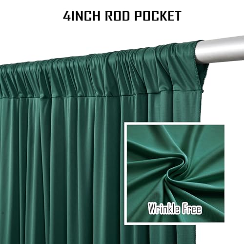 10ftx12ft Hunter Green Backdrop Curtains for Wedding-Wrinkle Free Backdrops Curtain Drapes Fabric Decorations Photo Back Drop Cloth for Baby Shower Photography Stage Reception 2Panels 12ft(H) x 5ft(W) - color: Hunter Green, size: W5' x H12'(2 panels)