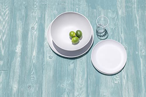 Matte Craft Coupe Round Platter, 14 x 1”, Pure Melamine, Indoor/Outdoor, White