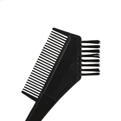 Hair Dye Kit with Gloves Bowl Brushes Clips Bib Cap for Home Travel Salon Hair Coloring Styling and Grooming Use - color: Black