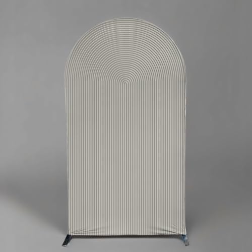 Beige Ripples Pattern Arch Backdrop Cover for Birthday Party Wedding Baby Shower Decorations Chiara Backdrops Arched Wall Frame Stands Covers Props GP-455 2.5ft * 6ft - color: GP-455-Arch Cover, size: W2.5ft by H6ft (75cm by 180cm)