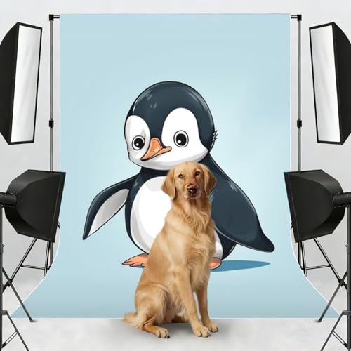 Cute Penguin Backdrop Background for Photography 5x7ft Photobooth Professional Photo Backdrop Curtains Video Photography Studio Photo Backgrounds Banner Booth Background Screen Parties - color: Cute Penguin