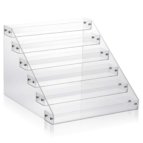 6 Tier Clear Acrylic Display Shelf, Risers Display Stands,Perfume Organizer,Cupcake Stand,Tiered Display Stand,Sticker Display, Card Stands For Display, Card Display Stand, Figure Display, Spice Rack