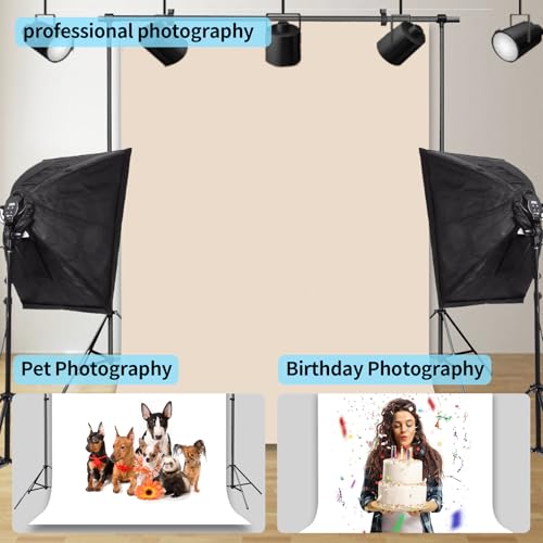 Beige Background for Photography, Photobooth Professional Photo Backdrop Curtains, Studio Portrait Video Teams Photo op Backdrop Solid Color Backdrops for Photography 10x10FT - color: Beige, size: 10x10FT