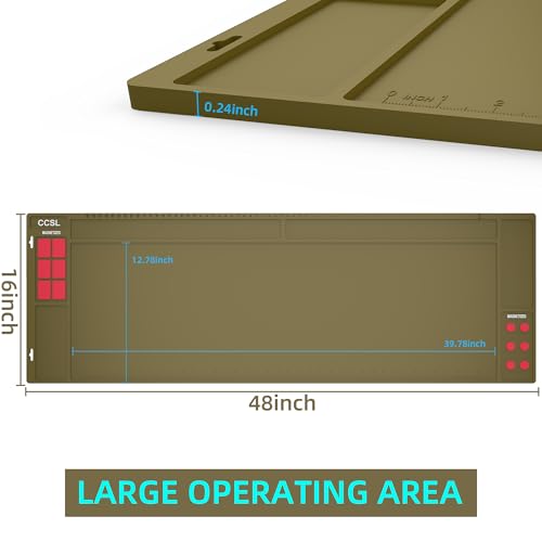 Gun Cleaning Mat 48"x16", Extra Large Magnectic Gun Mat for All Guns Anti-Slip Rubberized Workbench Mat for Pistol and Rifle - color: Brown