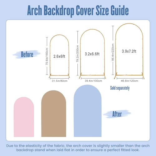 Light Blue Backdrop Arch Cover for 6ft Arched Metal Stand Wedding Balloon Arch Decor Covers Wedding Bridal Shower Ceremony Event Fabric Picture Back Drop Decor - color: Light blue, size: 2.6x6ft