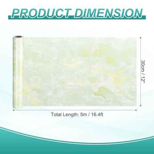 HARFINGTON Wood Grain Wallpaper Border 12" x 16.4ft PVC Self-Adhesive Textured Frame Sticker Waterproof Wall Decorative Wallpaper for Floor Door Table Cabinets Desk, Agate Green - color: Agate Green, size: 12" x 16.4ft