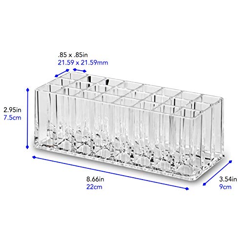 byAlegory Acrylic Makeup Beauty Brush Organizer | 24 Space Cosmetic Storage (CLEAR)