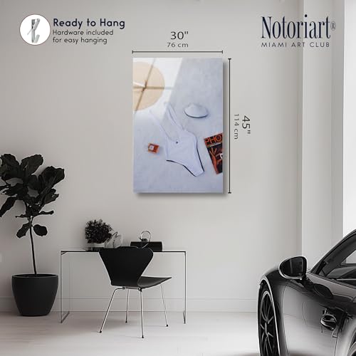 Beach Day Flat Lay Acrylic Print Fashion Photography by Notoriart, Ready to Hang, 30 x 45 - size: 45"L x 30"W