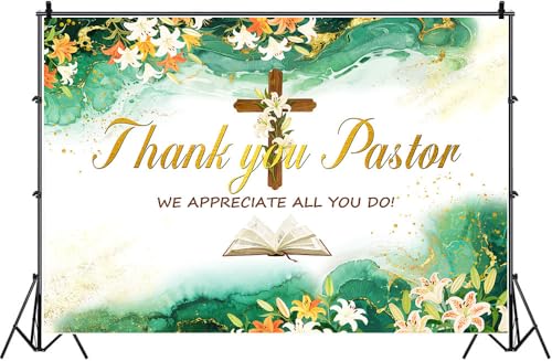 Thank You Pastor Backdrop Pastor Appreciation Day Photography Background Marble Texture Appreciation Decor Banner Church Events Celebrations Supplies Photo Booth Studio Props 10x7ft FU055YL - size: 10x7ft