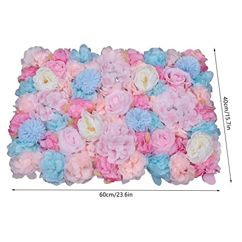 Gdrasuya10 6pcs Realistic Flower Wall Background Artificial Flowers Wall Backdrop Panel 3D Silk Rose Fake Flower Wall Panel Banquet Wedding Party Decor, Photography Background 60 x 40 cm - color: 6pcs, Orchid Pink