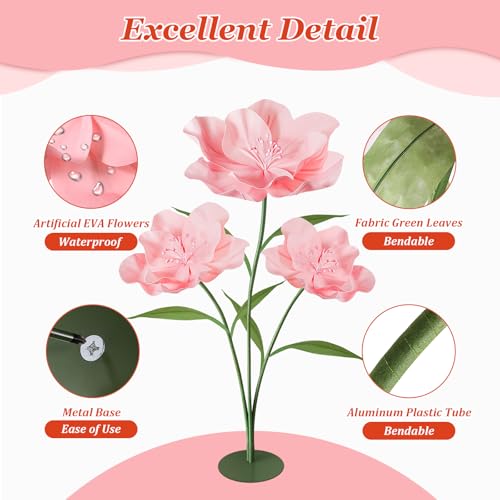 Giant Artificial Flowers for Decoration, 5.6 Ft Waterproof EVA Large Fake Flowers for Wedding Floral Garden Birthday Party Baby Shower Decor Shop Window Display Photography Props, Light Pink - color: Light Pink