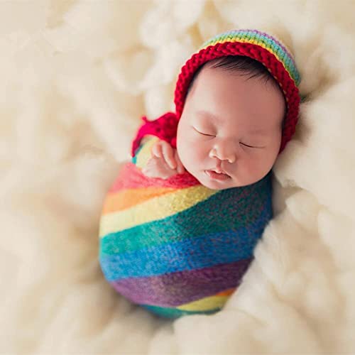 Coberllus Newborn Baby Photo Props Wrap Cloth Blanket Swaddle for Boys Girls Photography Shoot (Multi) - color: Multicolor