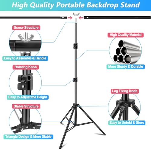 Green Screen Backdrop Kit with Stand, 5X6.5ft Portable Green Screen Backdrop with Stand kit, GreenScreen Background with Stand Carrying Bag Clamp for Streaming Video Zoom - color: Green, size: 5 x 6.5 Ft