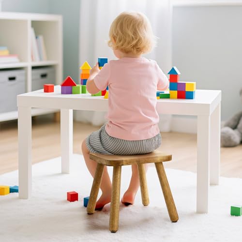 Youeon 12 Inch Square Solid Wooden Step Stool, Non-Slip One Step Stool for Adults, Holds up to 300 Lbs, Portable & Sturdy, Footstool for Bedroom, Bathroom, Kitchen, Easy to Assemble - size: 11.8"D x 11.8"W x 11.4"H