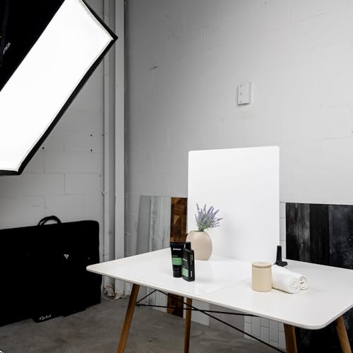V-FLAT WORLD Duo Board Product Photography Backdrops - 2-Sided Background for Photography, Item & Food Photography Background - Includes 2 Legs & Mat - 24" x 24", White Gloss/White Matte, 008W - color: White Gloss/White Matte, size: 24 x 24 inches