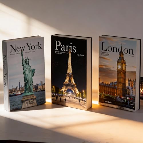 3 PCS Faux Decorative Books for Home Decor-Coffee Table Books Decor-Aesthetic Fake/Faux Books for Decoration,libros Decoration for Coffee Table, Shelf Accessories (3-Paris London New York Shipaitu) - color: 3-paris London New York Shipaitu