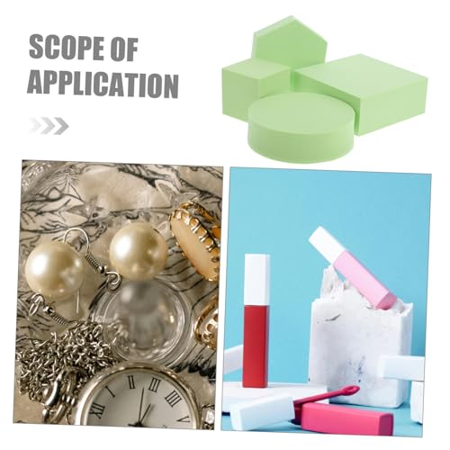1 Set Small Geometric Photography Props Set Versatile Display Stand for Product Photography Jewelry Cosmetics Creative Backdrop Boards for Unique Arrangements - color: Green