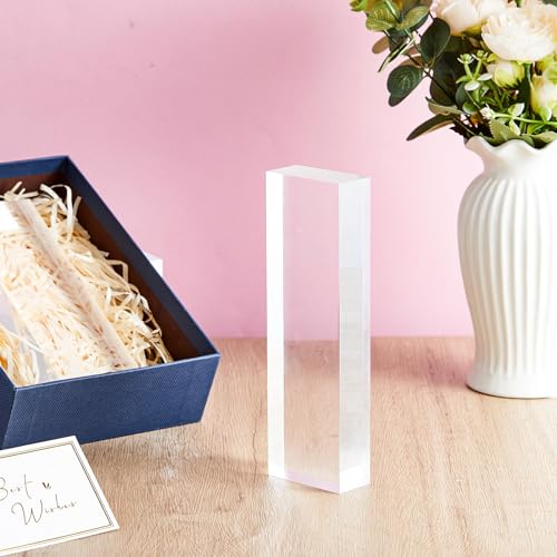 Yousoontic 2 Pcs Clear Acrylic Blocks for Display Blank Name Plate Block Cube Display Stand for Wedding Props Photography Scrapbooking Crafts (2.5 x 8 x 1.125 Inch) - size: 2.5 X 8 X 1.125 Inch