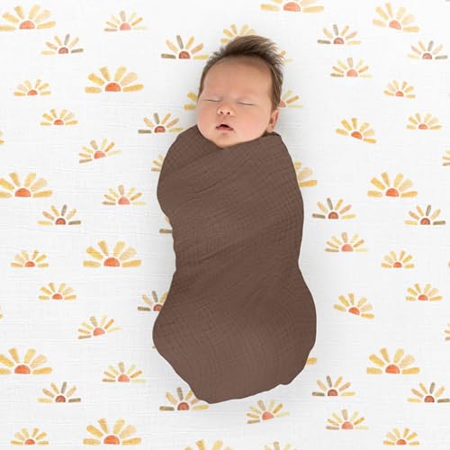 SwaddleDesigns Cotton Muslin Swaddle Blankets for Babies, Set of 4, Neutral Receiving Blankets for Newborn, Baby Registry & Gift, 46x46 inches, Wilderness - color: Wilderness