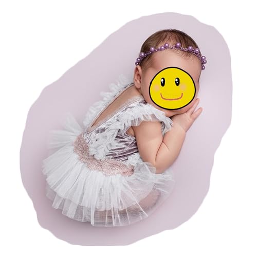 Zeroest Baby Photography Props Lace Hats Outfit Newborn Photo Shoot Outfits Infant Photos Baby Girl Photoshoot - color: Purple