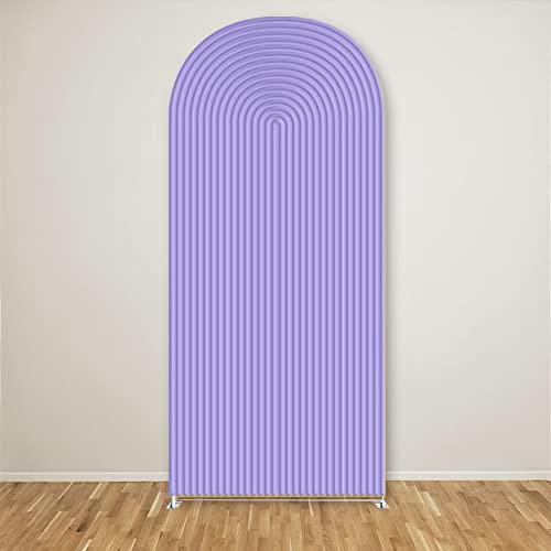 HUAYI Violet Purple Ripples Pattern Arch Backdrop Cover for Birthday Party Wedding Baby Shower Decorations Chiara Backdrops Arched Wall Frame Stands Covers Props GP-450 3ft * 5ft - color: GP-450-Arch Cover, size: W3ft by H5ft (90cm by 150cm)