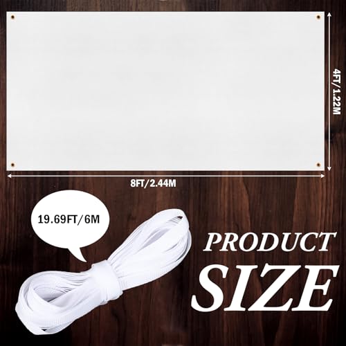 Zonon Large Blank Banners And Signs Polyester Oxford Cloth Sublimation Banner To Decorate With Hanging Rope For Indoor Wall Outdoor Easy to Hang DIY Signs For Business Office (White,4 x 8 Feet) - color: White, size: 4 x 8 Feet
