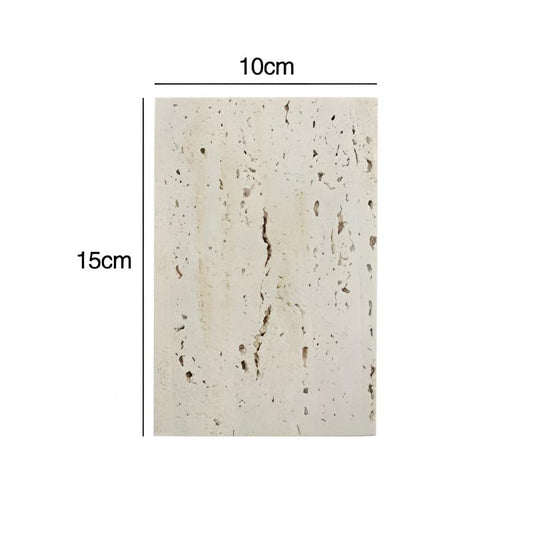 Natural Travertine Stone Display Tiles, Decorative Photography Props for Jewelry, Cosmetics, Home Decor, Beige Stone Blocks (10cm*15cm) - size: 10cm*15cm