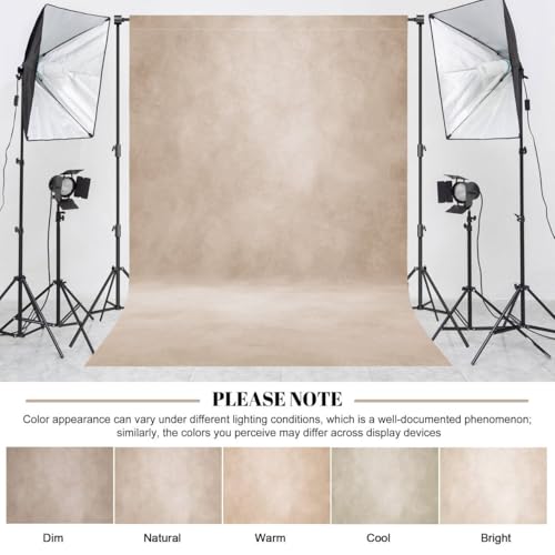 Abstract Professional Photography Backdrop for Portrait Photo Props Booth Background Photoshoot Studio with Polyester Fabric Roller Pocket on Top (8x10ft, Beige,No Stand) - color: Beige, size: 8'x10'