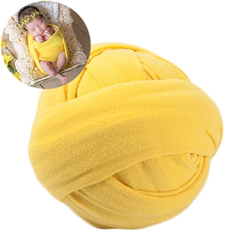 Zeroest Newborn Photography Outfits Props Stretch Wraps for Baby Boys & Girls - Newborn Photoshoot Posing Wrap Blanket (Bright Yellow) - color: Bright Yellow