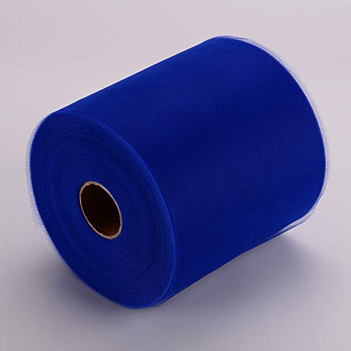 Tulle Fabric Roll, 6” by 200 Yards (600FT) Tulle Organza Fabric Spool for DIY Tutu Skirt Baby Shower Decor Wedding Backdrop Crafts Birthday Party Supplies (Royal Blue) - color: Royal Blue
