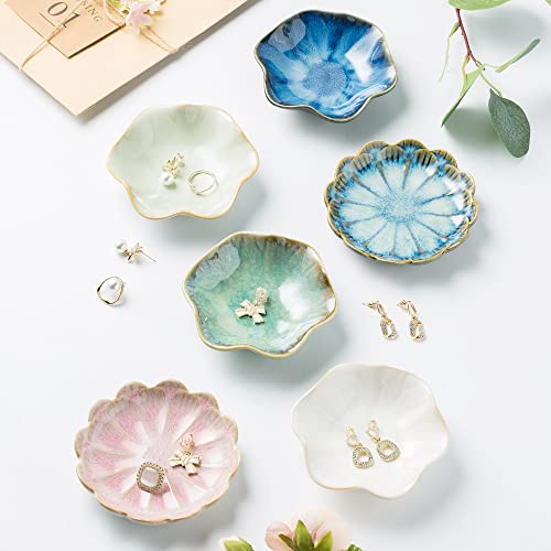 Jewelry Dish Tray, Ring Dish, Ceramic Trinket Tray, Key Bowl, Decorative Plate, for Friends Sisters Daughter Mother(Light Green) - color: Light Green