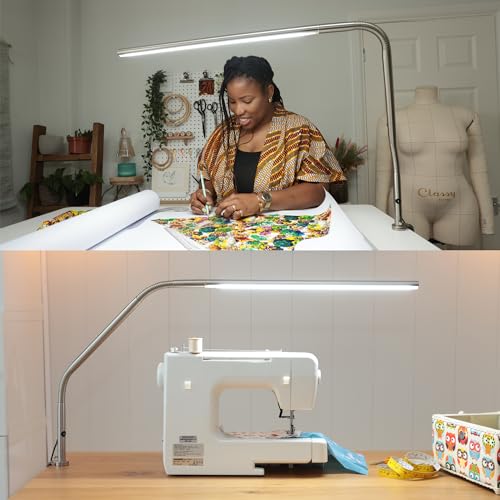 Daylight Company, LLC U35108 Slimline 3 Table Lamp-LED-80 CRI-Eye Care-4 Brightness Levels, 3,000 LUX at 30 cm, 1,065 LUMENS-4 Step DIMMER Mode, Brushed Steel, 25.6 x 30 x .8 - color: White, size: Table Lamp, style: Slimline 3